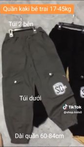 (20-45kg) Quần kaki dài bo gấu thời trang hot trend 2024 cho bé trai full size