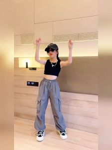 2024 New Style Cargo Pants for Kids Girls: Anti-Mosquito & Multi-Pocket Jogging Pants