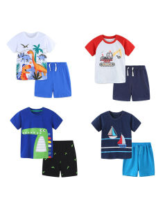 Bộ Đồ Trẻ Em Mùa Hè Thoải Mái Thoáng Khí Bằng Cotton 95% Thường Ngày Cho Bé Trai