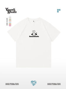 Loose Cotton Short Sleeve T-Shirt Couple Matching Sweet Style Printed Graphic Top for Women Comfortable Breathable Summer Shirt