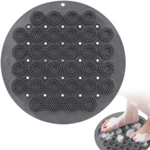 Shower Foot Scrubber Mat with Non-Slip Suction Cups  Foot Scrubber Mats Silicone Shower Wall Mounted Back Scrubbers Massage Pad