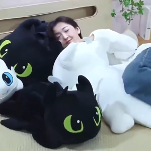 Adorable Toothless Plush Toy Cute Doll Lying on Bed Living Room Doll Boys Birthday Gift Cushion