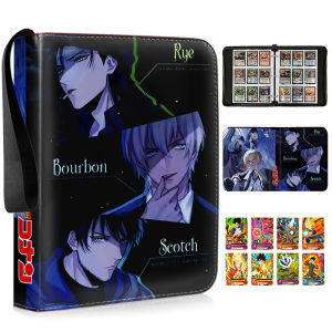 Detective Conan PU Leather Card Album Large Capacity Zipper Four Grid Nine Grid Card Storage Book Anime Themed Collectible Card Holder