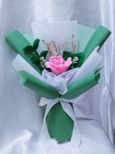 Buket bunga mawar fanel 1 dan 3 tangkai hadiah hari guru/hari ibu