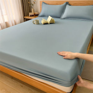 Safe Waterproof Mattress Protector Soft Comfortable Breathable Solid Color Bedding Mattress Cover Fitted Machine Washable