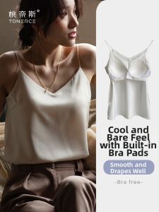 TONERCE | Sleeveless Bra Top Padded Ice Silk Summer Underwear
