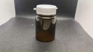 ขวด 100 มล.(50 ใบ) พลาสติกสีชา PVC ไหล่ลาด + ฝาขาวมีโฟม #37 (น้ำหนัก1.1kg)