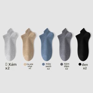 Tất MiiOW cho nam làm bằng cotton dáng ngắn thoáng khí