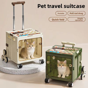 Pet Suitcase Transparent Foldable Aviation Case Portable Large Capacity Dog Bag for Dogs and Cats to Go Out