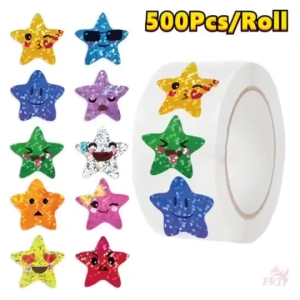 500pcs/roll Shining Star Emoji Stickers cute Sticker Kids Reward Party Decor Sealing Label Decals