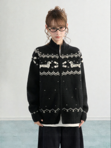ARCG | Áo Khoác Knit Cổ Trung Fair Isle
