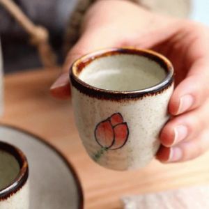 Home Retro Coffee Cup Wine Pot Shochu Classical Cup 50ml Japanese-style Ceramic Antique White Wine Cup Sake Set Household Goods