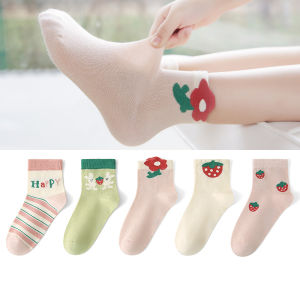 Six-Finger Rat Girl Childrens Socks Thin Mid-Calf No-Seam Stitching Spring Autumn Baby Summer Cotton Polyester Blend Socks