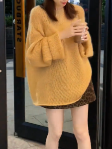 QINGNAER | Oversized Lazy Style Loose Fit Sweater for Plus Size Women
