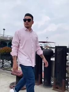 90-200KG PLUS SIZE Long Sleeve Mens Casual Solid Color Business Big Top Wedding Red Oversize shirt 12XL