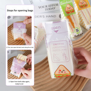 (Ce14)100pc Of Sandwich Wrappers Bakery Special Disposable Easy To Tear Transparent Triangle Cake Baking Bread Packaging Bag