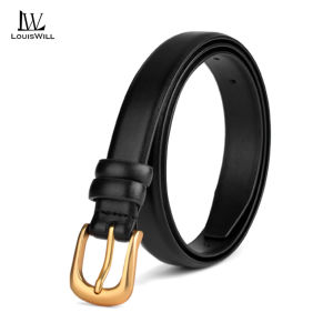 LouisWill Fashion Women Belts Retro Belt Elegant Slim Belt Soft PU Leather Belt Adjustable Girls Ladies Long Straps Waistbands Dress Coat Alloy Buckle Leisure Belt