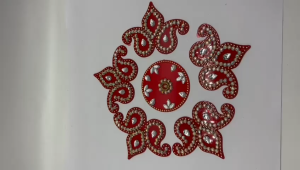 Traditional Reusable Handcrafted Acrylic Baby Rangoli Beautiful Festive Home Decor | Diwali Decoration with Studded Stones