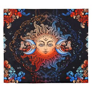 VIKAMA Boho Hoa Ảo Giác Chiêm Tinh Học Tấm Thảm Mặt Trời Mặt Trăng Mặt Mandala Treo Tường Trang Trí Cho Phòng Ngủ Phòng Tập Yoga