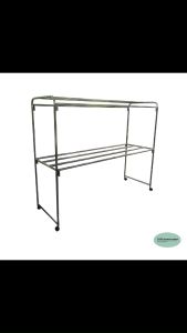 CMS ราวตากผ้าสแตนเลส ราวสนามความยาว 2 เมตร ความกว้าง 65 ซม. ความสูง 170 ซม. ราวแขวน 8 เส้น มีล้อเคลื่อนย้ายสะดวก