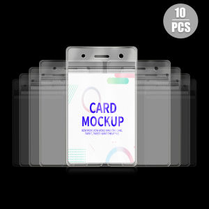 10pcs Transparent PVC Plastic Waterproof Vertical ID Card Badge card sleeve