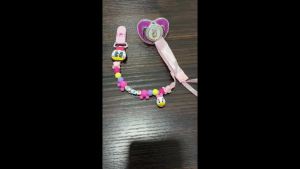 Disney | 4-piece set / set Bling Bling baby nipple Cartoon print baby Bead chain Buckle / baby shoes / newborn hat Newborn gift 0-8M