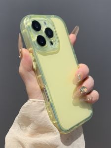 Dopamine Boosting Summer Jelly Airbag Phone Case Yellow Milk Color Universal for iPhone 17 pro Apple 16 15 pro Max New 13 Luxury Protection