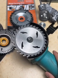 Melo home 4 Inch Wood Carving Chain Disc 4 Inch 22 Teeth Saw Blade for Grinder Chain Disc Grinding Shaping Attachment Circular Chainsaw Wheel