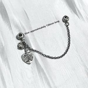 Crystal DIY Elephant Brand Lanyard Alloy Color Retention Heart Shaped Pendant Safe Chain Separator Fashion Jewelry Accessories