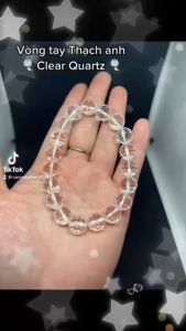 Vòng tay thời trang Clear Quartz facet lấp lánh 10mm