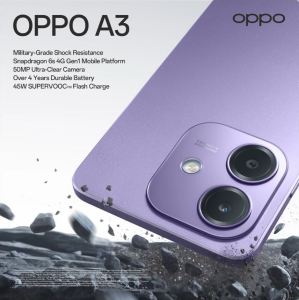 OPPO A3 (6+128GB) | Over 4 Years Durable Battery + 45W Flash Charge | Military-Grade Shock Resistance | Snapdragon® 6s 4G Gen1 Mobile Platform Smartphone
