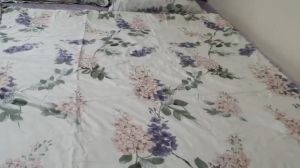 Xả hàng bộ phi lụa mẫu hoa lan tím đặc sắc (ảnh thật đi kèm 4 món chăn hè đã bo chun theo size 200x220cm nệm 12cm)