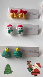 [READY] {Y} S925 Silver NeedlePrevention of Allergies Needle Christmas Style Cute Fashion Earrings