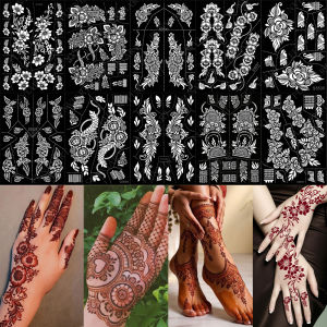 Reusable Stencil for Henna Flower Mehndi Design Tattoo Template for Women Henna Tattoo Stencil for Hand Foot Body Painting