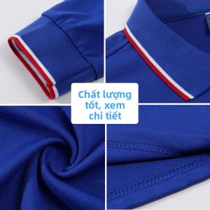 JINGYILAIXIU | Áo Polo Tay Dài Có Thêu Logo Theo Yêu Cầu
