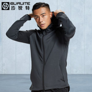 เสื้อแจ็คเก็ตกีฬาลำลองสำหรับผู้ชาย ฤดูใบไม้ร่วง/ฤดูหนาว เสื้อกันลมมีฮู้ด ขนแกะ วิ่ง ปั่นจักรยาน เสื้อคลุมกันลม แจ็คเก็ตสปอร์ตแบบสวมหัว