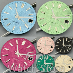 NH35 29mm Sakura Pink Ice Blue Texture Watch Dial With Hands Set Fit NH35 NH36 Movement Mens Watch Replacement Par