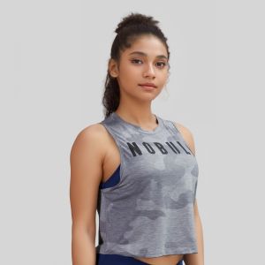 เสื้อกั๊กโยคะสปอร์ตแห้งเร็ว MyFlationNOBULL สำหรับผู้หญิง ทรงหลวม คอวี แขนกุด ลายพราง ระบายอากาศได้ดี ผ้าฝ้ายอินทรีย์