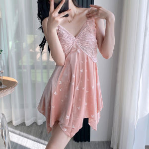 Victoria Queen Velvet Đồ Ngủ Có Miếng Lót Ngực Nữ Gợi Cảm In Hình Bướm Khoét Hở Tay Dài Ngắn Ngắn Đầm Bộ Áo Dây Giải Trí Tại Nhà