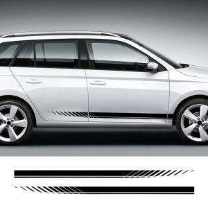 For Skoda Rapid Superb Octavia Kamiq Scala Fabia Kodiaq Karoq Roomster Citigo Car Door Side Stripes Stickers Auto Accessories