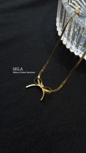 HB Jewelry SELA Ribbon Choker Flat Necklace for Women Non Tarnish Hypoallergenic Non Fading Elegant Minimalist Everyday Wear Fashion Jewelry Lightweight Choker Necklace