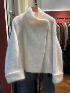 New Autumn Loose Fit Casual White Tweed Coat