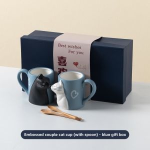 Cute Couple Cats Ceramic Mug Gift Set