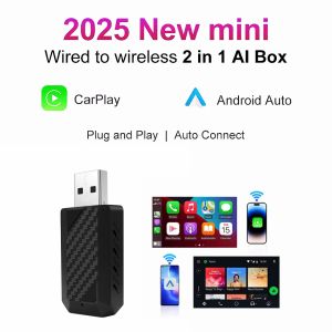Wired To Wireless Carplay & Android Auto Mini Adapter USB Plug and Play Auto Connect for Factory Wired Carplay Android Auto Cars