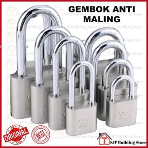 (COD) PROMO!!! Gembok Putih Besar Anti Rust Anti Maling Anti Cut - Gembok pintu rumah 30 mm 40 mm