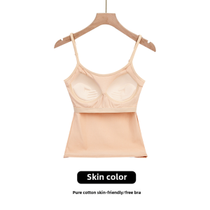 Belefin Girls Long Cotton Sports Bra with Chest Pad Integrated Underwear Shockproof Side Breathable Seamless Knitted Fabric