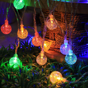 Bubble Ball LED String Lights Golden Glow AA Battery Operated for Wedding Holiday Birthday Room Party Decoration Fairy Lights