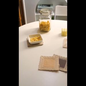 Coaster Kain Linen Renda/Tatakan Gelas Kain/Alas Gelas/Properti Foto Makanan Dan Minuman
