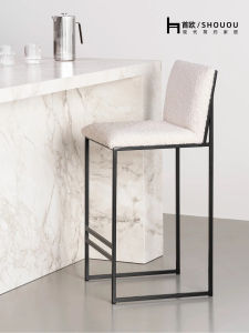 เก้าอี้บาร์แบบมีพนักพิง บาร์สไตล์อิตาลี แบบมินิมอล ที่นั่งแบบมีขาสูง สำหรับบ้าน ร้านอาหาร ร้านกาแฟ ห้องนั่งเล่น ห้องนั่งเล่น