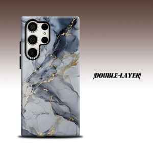 BILIBILI | white grey gold marble For Samsung Galaxy S26 S25 S24 A56 A36 Dual Layer Luxury Fashion Full Lens Protective Case